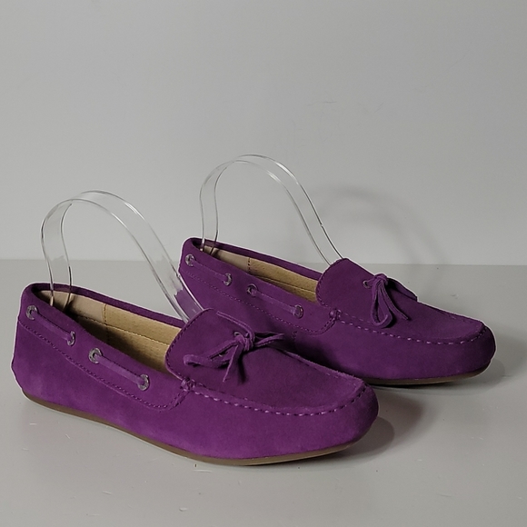 Lands' End Shoes - Lands End Purple Leather Loafers